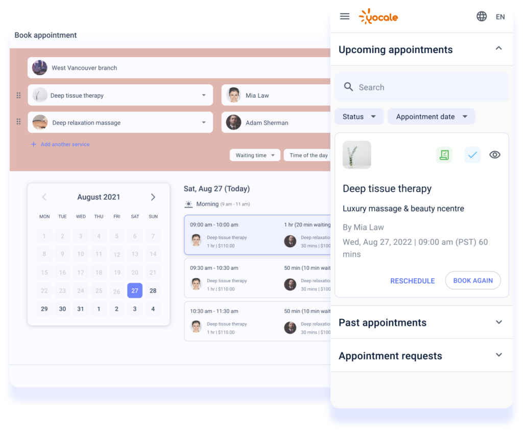 24_7 online booking + Client portal