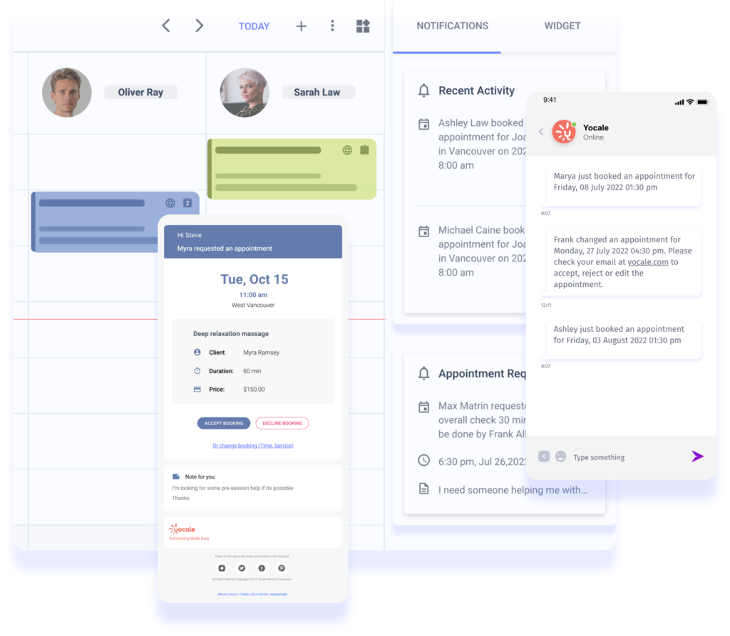 Admin & Therapist notifications