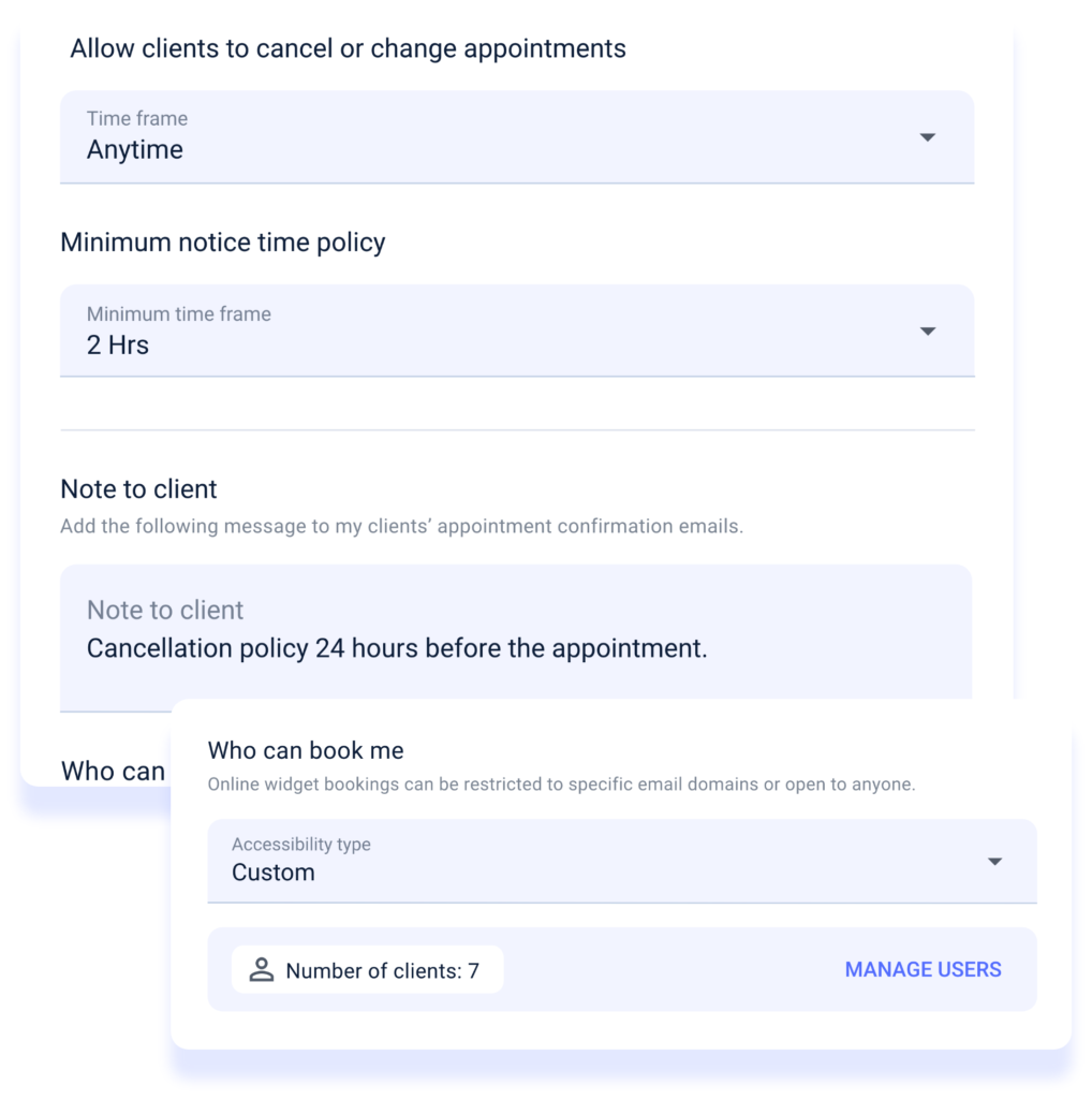 Automated booking policies