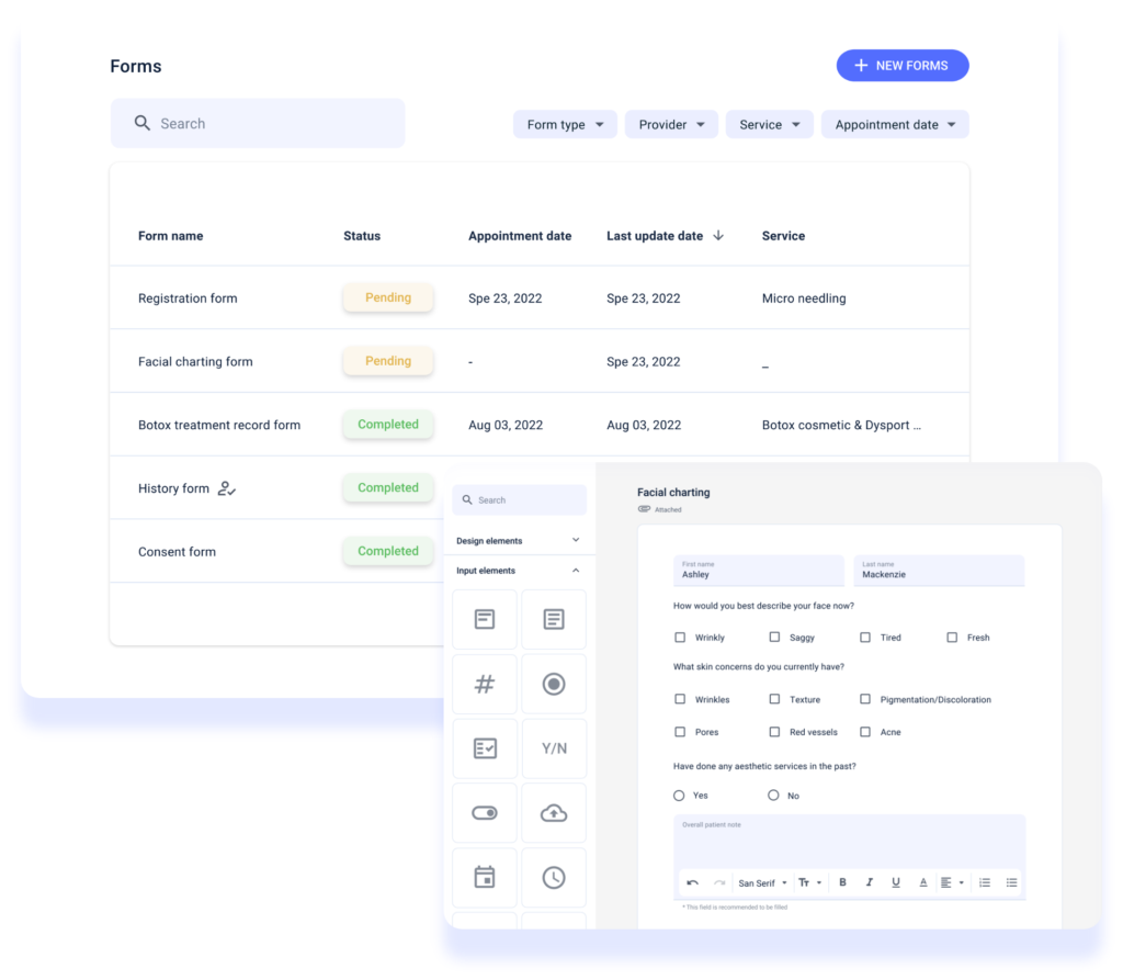Automated intake & Consent forms
