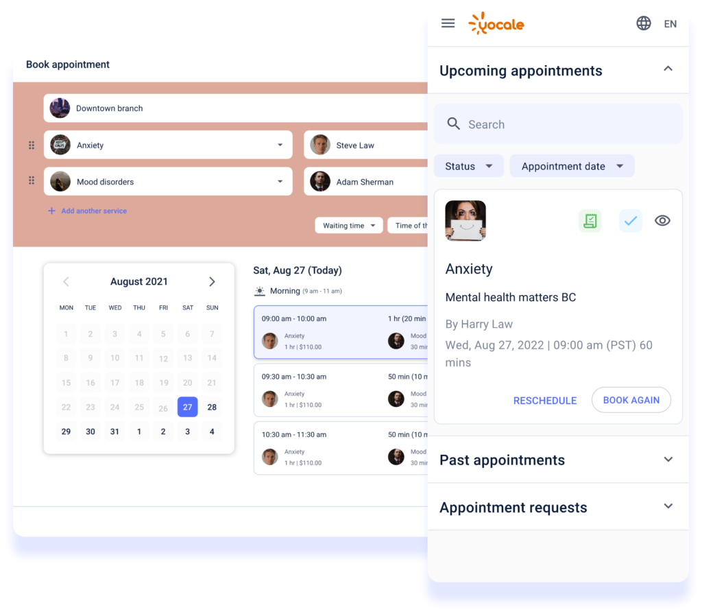 Self-booked sessions OR requests