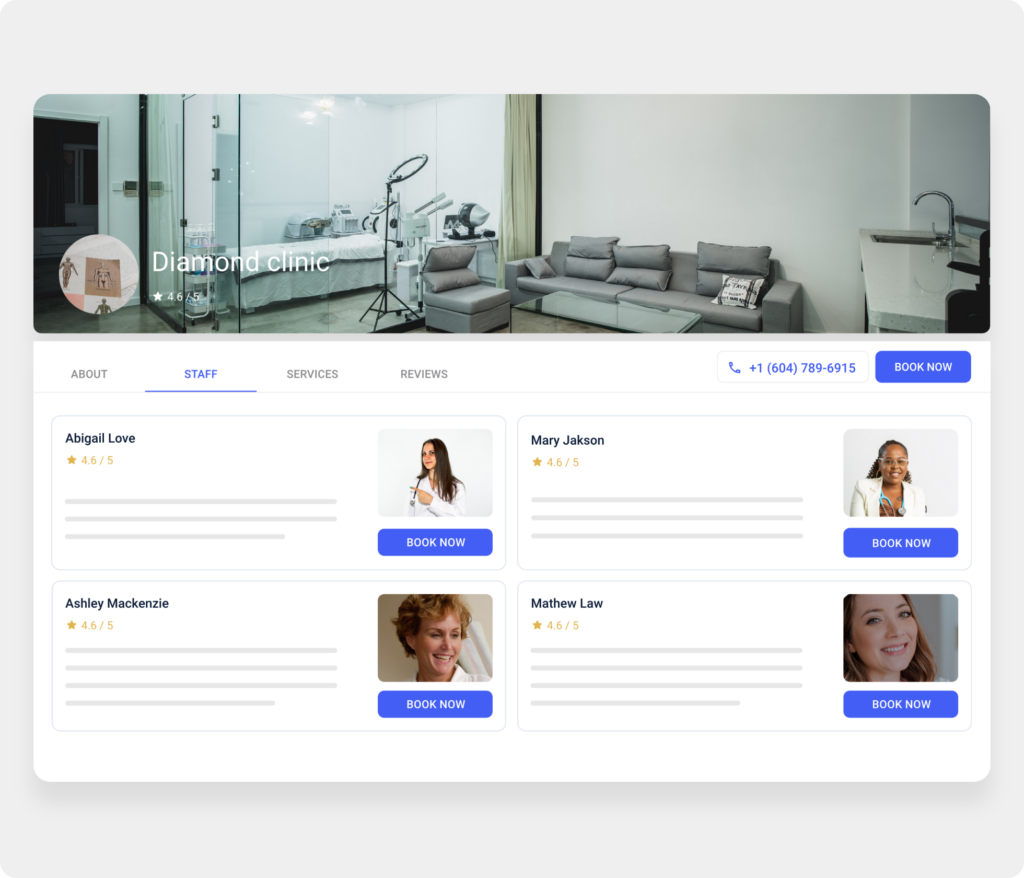 An SEO-optimized public booking page