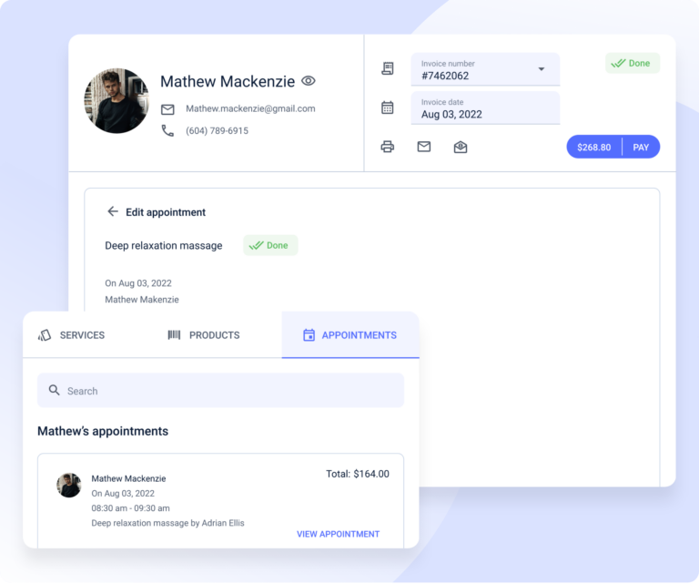 Automatic invoices & 1-click, secure payments