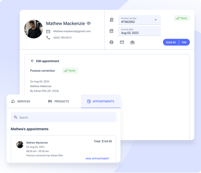 Automatic invoices, inventory management, and secure payments