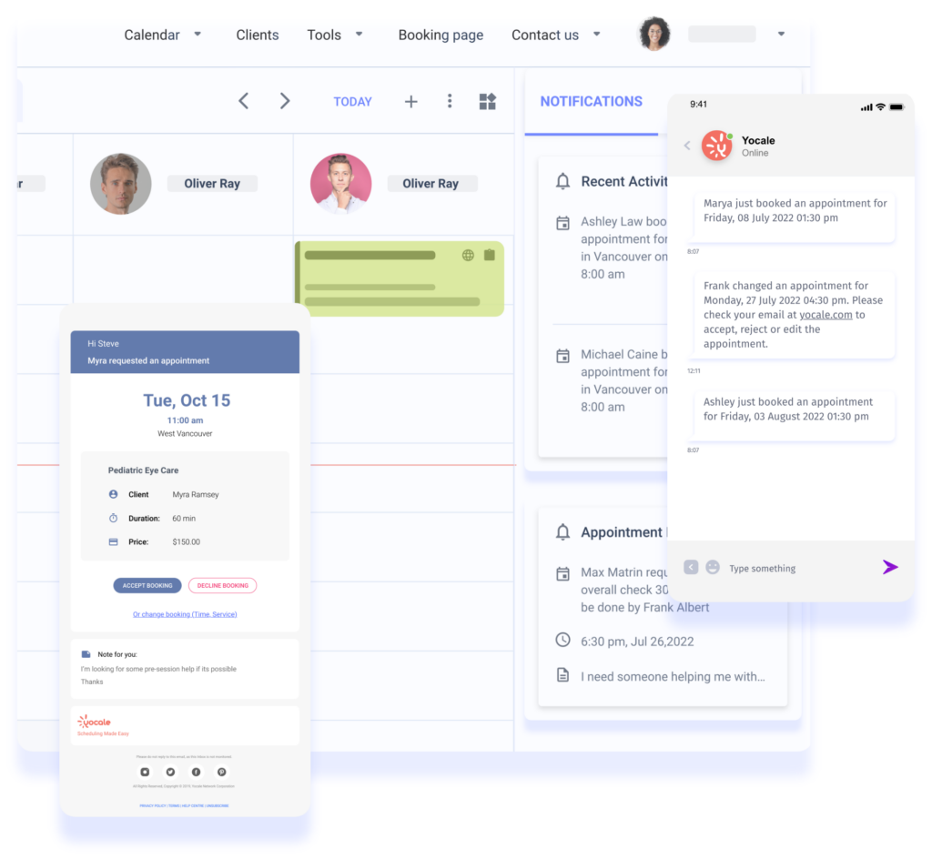 Front-desk & opticians notifications