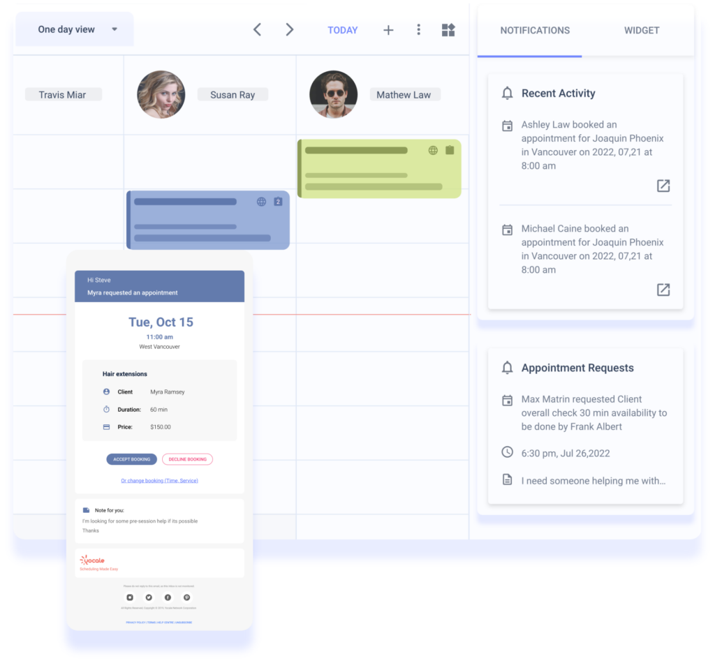 Reception & stylist notifications